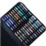 Lanxivi Étui imitation cuir pour stylo à bille, stylo-plume Peut contenir 48 stylos Grand format noir