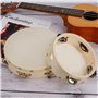 Tambourin à Main Métal Jingles Percussion Instrument Tambour Tambourin en Bois Education Jouet pour Musiciens Chanteurs Cours de