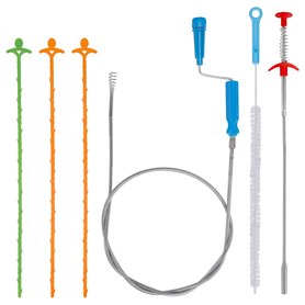 Drain Outil de Nettoyage de Serpent Deboucheur Canalisation Kit Flexible Cheveux Drain pour Cuisine Baignoire Évier 6 Paquet
