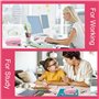 EUIEUT Kit de Fournitures de Bureau Rose, Accessoires Bureau Papeterie Kawaii, Comprenant Agrapheuse Bureau, Ôte-agrafe, Agrafes