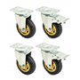 QWORK® Lot de 4 roulettes charge lourde 100 mm - jusqu'à 70 kg par roulettes - pour le déménagement de meubles et l'utilisation