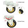 QWORK® Lot de 4 roulettes charge lourde 100 mm - jusqu'à 70 kg par roulettes - pour le déménagement de meubles et l'utilisation 