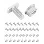 QWORK® Lot de 20 vis à tête marteau M10 x 25