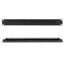 QWORK® Entrée de câble, passe-câble avec brosse, pour armoire serveur 19" Noir, métal, montage en rack, compatible Serveur