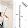 QWORK® Kit Rouleaux de Peinture de 45 cm - Comprend 6 Rouleaux + Cadre Réglable + Tige Amovible jusqu'à 160 cm + Grand Bac à Pei