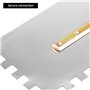 QWORK Truelle dentee 3 pices - Dents 6/8/10 mm - Truelles de lissage INOX 280x107 mm - Soft Grip Rouge