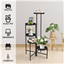 QWORK® Support de plantes en métal à 5 ​​niveaux, étagère pour plantes d'intérieur et d'extérieur, support de fleurs à plusieurs