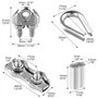 QWORK® Kit Complet pour Câbles Métalliques de 3 mm - Lot de 30 Tendeurs M5 et Accessoires en Acier Inoxydable 304