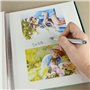 QWORK® Album Photo Adhésif pour 140 Photos 10x15 cm, Lin Relié 28 x 27 cm, 40 Pages (20 Feuilles) - Livre Photo DIY