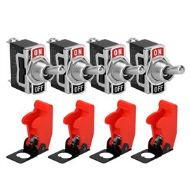 QWORK® Pack de 4 Interrupteur à Bascule avec Capuchons étanches