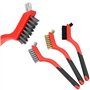 QWORK® Ensemble de Brosses Métalliques 9PCS - Poils en Laiton/Acier Inoxydable/Nylon - Idéal pour le métal, le bois et les poêle