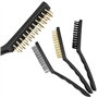 QWORK® Ensemble de Brosses Métalliques 9PCS - Poils en Laiton/Acier Inoxydable/Nylon - Idéal pour le métal, le bois et les poêle
