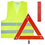QWORK 2 in 1 Triangle de Signalisation et Gilet Jaune pour Voiture - Kit de Sécurité Routière