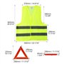 QWORK 2 in 1 Triangle de Signalisation et Gilet Jaune pour Voiture - Kit de Sécurité Routière