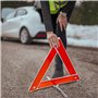 QWORK 2 in 1 Triangle de Signalisation et Gilet Jaune pour Voiture - Kit de Sécurité Routière