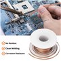 QWORK® Tresse à dessouder, mèche de flux en fil de cuivre, pour un retrait efficace de la soudure, 2.5 mm x 15 m