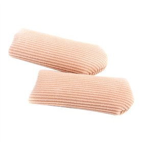 Footful 1 Paire Capuchons de Gros Orteil Protection Découpable en Tissu Doublé de Gel - Taille L