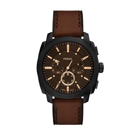 Fossil Montre chronographe pour homme en cuir marron