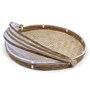 Corbeille à fruits avec moustiquaire en jonc de mer – Plateau de service avec protection anti-mouches, housse de panier de tente