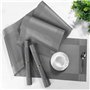 ISIYINER Chemin de Table et Sets de Table Antidérapants Lavables en PVC Résistant à la Chaleur Table Mat Lot de 4 avec Table Run