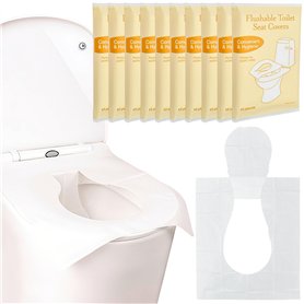 UHETLET 100pcs Housse de Siège de Toilette en Papier Soluble dans l'eau Protege Cuvette WC Protection Toilette Public Housse Siè