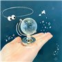 Mini globe terrestre rond ornement carte du monde (diamètre de la boule 8,5 cm) Presse-papier en cristal transparent pour bureau