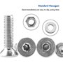 1120Pièces Jeu de Vis M2 M3 M4 M5 en 304 Acier inoxydable à tête plate avec Ecrous et Rondelles Visserie Vis avec Boîte de Range