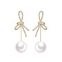 BKEPDY Boucles d'Oreilles Femme avec Nœud Pendantes Longues en Acier Inoxydable de Haute Qualité et Plaqué Or Hypoallergénique a