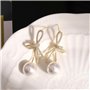 BKEPDY Boucles d'Oreilles Femme avec Nœud Pendantes Longues en Acier Inoxydable de Haute Qualité et Plaqué Or Hypoallergénique a