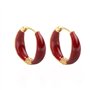 XFSRG Boucles d'Oreilles Femme Acier Inoxydable Plaqué Or Rouge Créoles Pendantes Fantaisie Bijoux Mode Cadeau