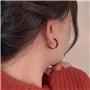 XFSRG Boucles d'Oreilles Femme Acier Inoxydable Plaqué Or Rouge Créoles Pendantes Fantaisie Bijoux Mode Cadeau
