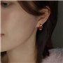 XFSRG Boucles d'Oreilles Femme Plaqué Or Rouge Fleur Fantaisie Créoles Pendantes Bijoux Pour Toutes Occasions