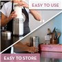 Yaourtière en acier inoxydable avec pot en verre de 1 litre et livre de recettes complet pour faire plus de 12 yaourts faits mai