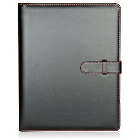 H&S A4 Porte Document avec Reliure à Spirales - Avec 40 Pochettes Plastique A4 - Conferencier en Faux Cuir pour Documents - Conf