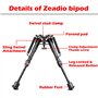 Zeadio Bipied Tactique Extensible en Fibre de Carbone avec Support pour élingue