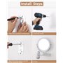 jutyum grossissement éclairage LED Miroir cosmétique Miroir de Rasage pivotant 360°Montage Mural Miroir de Maquillage pour Salle
