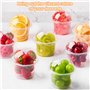 AUTOWNLUX Lot de 50 verres à dessert en plastique avec couvercles et cuillères, 210 ml, réutilisables, gobelets carrés en plasti