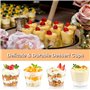 AUTOWNLUX Lot de 50 verres à dessert en plastique avec couvercles et cuillères, 210 ml, réutilisables, gobelets carrés en plasti