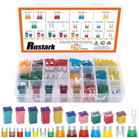 Rustark Lot de 250 fusibles à lame standard et mini pour voiture