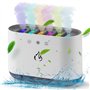 Humidificateur d'air à ultrasons avec lumières LED 7 couleurs, haut-parleur Bluetooth, 6 buses, humidificateur d'air silencieux 