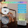 Humidificateur d'air à ultrasons avec lumières LED 7 couleurs, haut-parleur Bluetooth, 6 buses, humidificateur d'air silencieux 