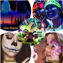 Peinture Corporelle 8 Couleurs, Peinture Fluorescente Pour Body Painting, Peinture Fluorescente UV Non Toxique Neon, Peinture au