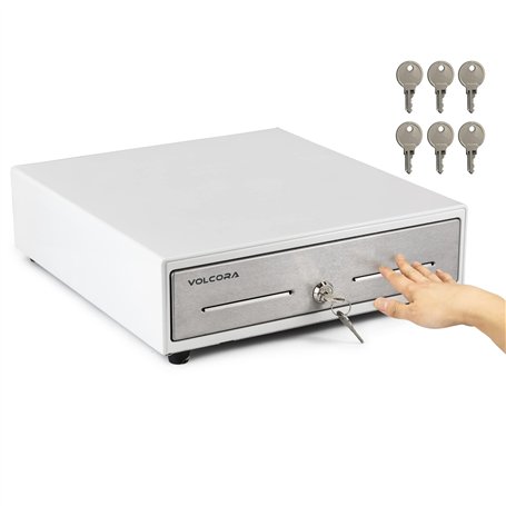 Tiroir de caisse enregistreuse à ouverture manuelle avec système de point de vente (POS) Blanc avec panneau tactile en acier ino