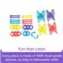 Fat Brain Toys Plip Kit | Ensemble de 52 pièces en Silicone Flexible dans Une variété de Formes, Tailles et Couleurs | Jouets se