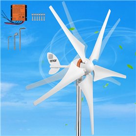 VEVOR Générateur de turbine éolienne 300 W - 12 V - Contrôleur MPPT électrique - 13 m/s - Avec régulateur de charge à 5 feuilles