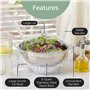 Useful Co. Saladier glacé 4,5 l Grand bol de service réfrigéré avec couvercle pour fêtes