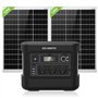 ECO-WORTHY Generateur Electrique Portable 1000 Power Station avec panneau solaire 240W (2pcs 120W) kit panneau solaire pour camp