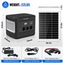 ECO-WORTHY Generateur Electrique Portable 1000 Power Station avec panneau solaire 240W (2pcs 120W) kit panneau solaire pour camp