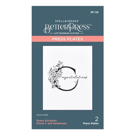 Spellbinders Toutes Les Occasions Floral C et Sentiment Plaque de Presse