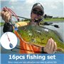 Leurres de Pêche,16 pièces Cuillers de Pêche, Leurre Pêche Carnassier, Kit D'appâts de Pêche Portable, Spinner Pêche à Paillette